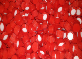 Uzávěr GL18, PE  červený s tesnící vložkou k skleněným a PET lékovkám, U5