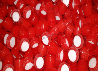 Výprodej! Uzávěr GL28,červený s tesn.vložk. k PET lék.100,200,250,500,1000ml, U1