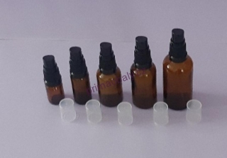 Lékovka PET 50ml, GL18, čirá s černým rozprašovačem R6, L144
